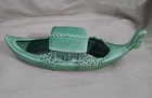 VINTAGE MC COY POTTERY GREEN GONDOLA BOAT PLANTER 1950s