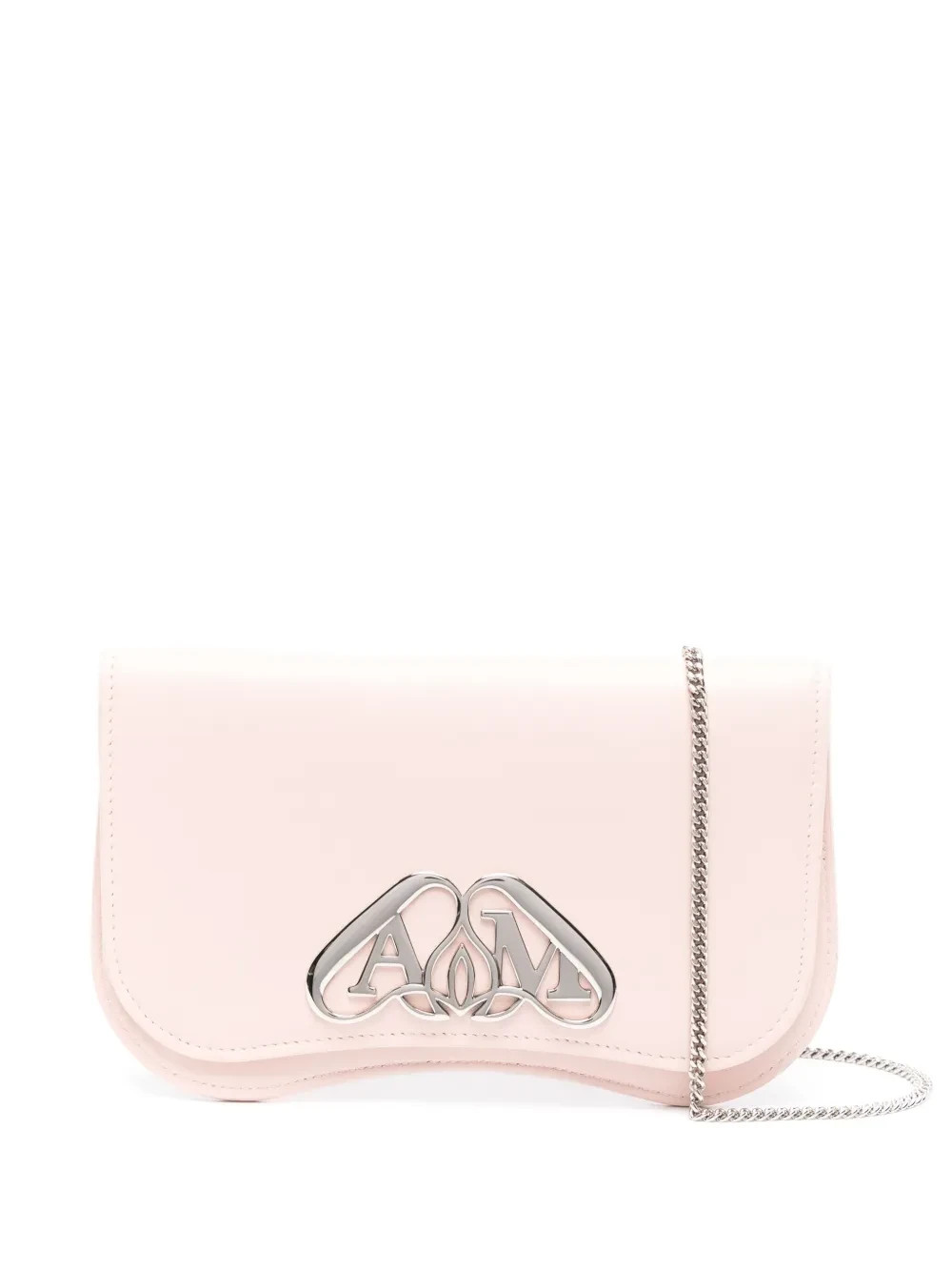 NWT NEW Alexander McQueen Pink Mini Leather Seal Crossbody Phone Bag $990+
