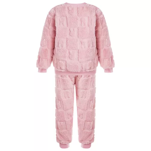 Kids Childrens Warm Fleece Pyjamas Set For Girls Boys Sleepwear 2 Pieces Sets - Bild 51 von 56