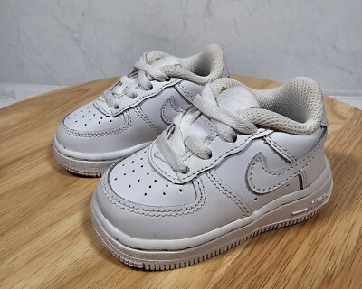 Nike Air Force 1 Low LE Triple White (TD) Toddler Sz 4C DH2926-111 Sneakers 