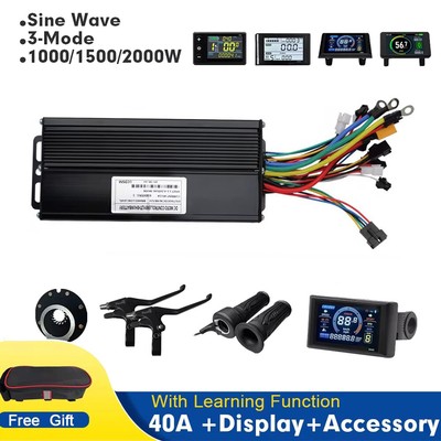 Electric Bicycle 36V 48V 52V 40A Sine Wave Controller +S866 S966 LCD Display AEU