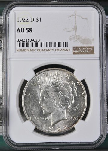 1922-D Peace Dollar NGC Certified AU58