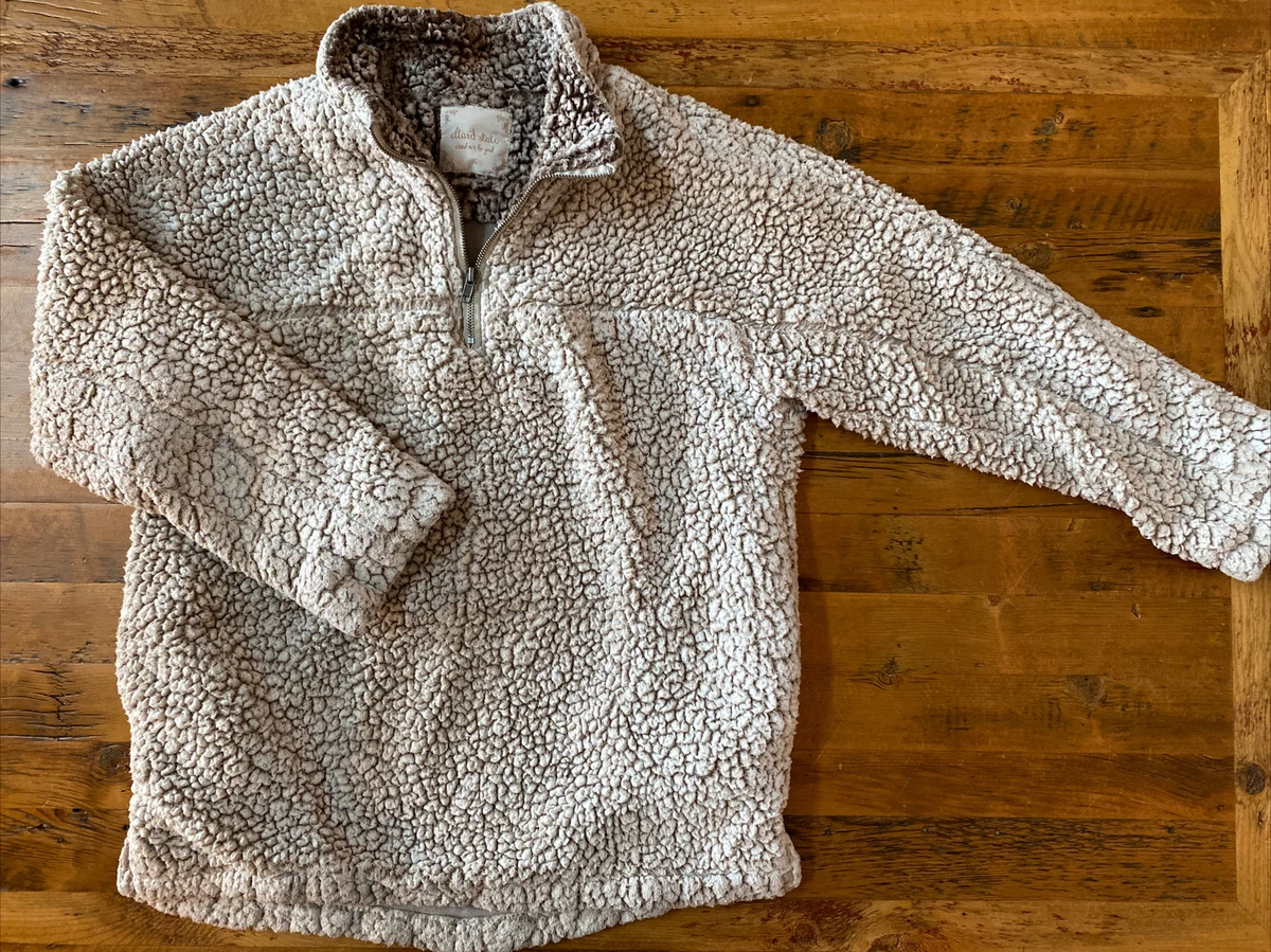 Altar D State Oatmeal 1 4 Zip Chunky Sherpa Pullover Sweatshirt Sweater Sz Small