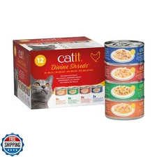Catit Divine Shreds in Jelly, Premium Cat Food Topper, Chicken Multipack