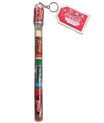 Vintage Lip Smacker COCA-COLA Trio Lip Balm Cane Keychain Gift Set BUBBLE FONT