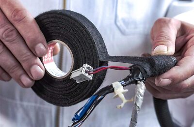 Black Fuzzy Fleece Interior Wire Loom Harness Tape 51608 for VW