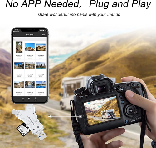 SD Card Reader for Iphone/Ipad/Android/Mac/Computer/Camera,4 In1 Micro SD Card R - 第 7/12 張圖片
