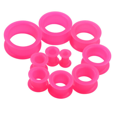 1 Pair Thick Silicone Ear Gauges Plugs Soft Flesh Tunnels Ear Stretchers 2g-1''