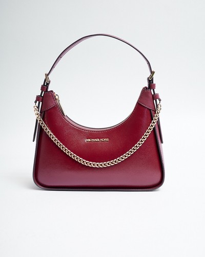 Michael Kors Wilma Dark Cherry Small Chain Xbody Leather Bag ~ FREE P&P