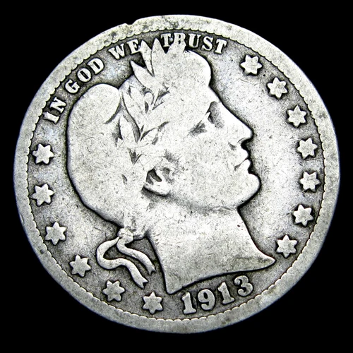 1913 Barber Quarter Silver --- Nice Coin --- #971K