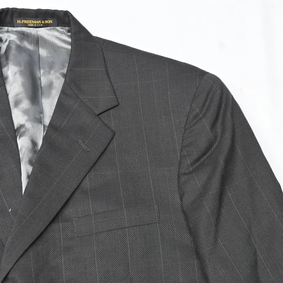 Hickey Freeman 44L 36x30 Marrón Ventana Lana Hombres Abrigo Deportivo Chaqueta Pantalones Traje Foto 2 de 4