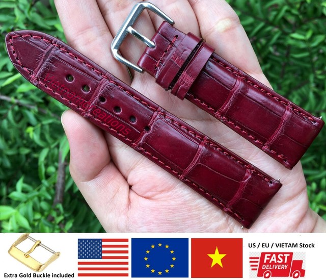 Genuine Rolex Orange Crocodile Watch Strap Band 20mm X 16mm For - 16mm Rolex Leather Watch Strap Genuine Rolex Orange Crocodile Watch Strap Band 20mm X 16mm For - 16mm Rolex Leather Watch Strap