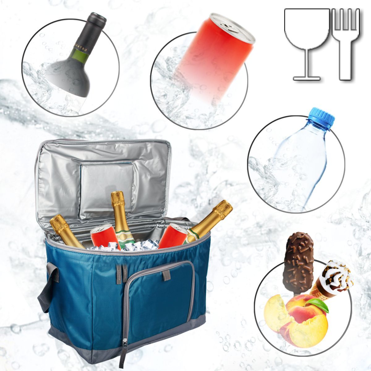 18 Liter Kühltasche - Isoliertasche Für Picknick & Schwimmbad