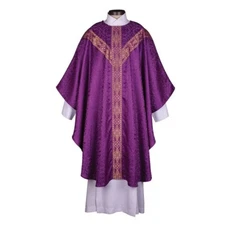 Avignon Collection Chasuble and Stole, Priests Purple, Chasuble Vestment
