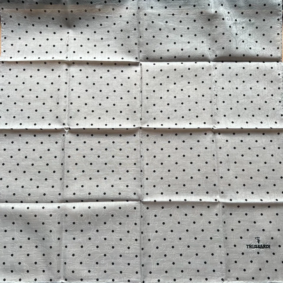 PAÑUELO HOMBRE BOLSILLO CUADRADO VINTAGE GRIS LUNARES ALGODÓN LISO 20" B0545 Foto 3 de 3