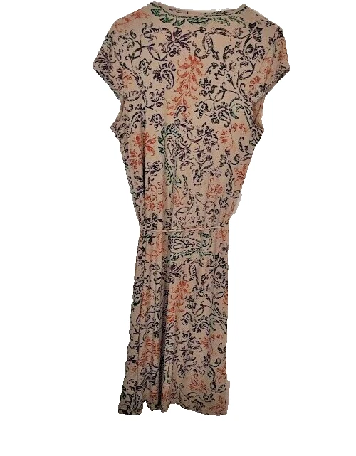 Vestido feminino Apostrophe envoltório multicolorido elástico manga 3/4 cinto grande 12/14 - Imagem 2 de 4