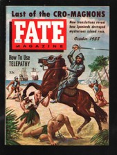 Fate 10/1958-Clark-Last of the Cro-Magnons-Bloody Death cover-Red Hoods of Ro...