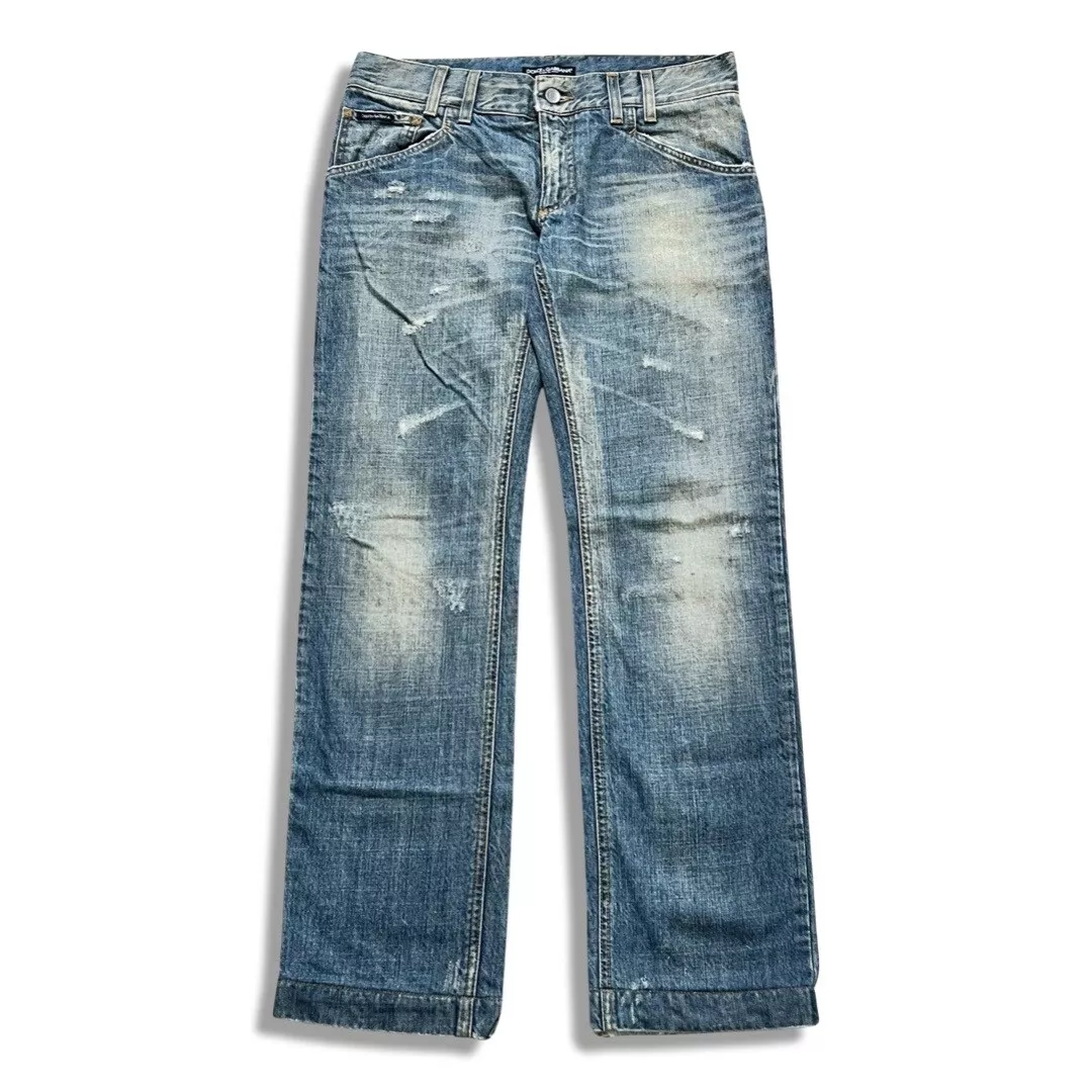 DOLCE & GABBANA 14CLASSIC Men's Damaged straight Jeans