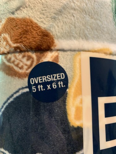2~The Big One Oversized FOOTBALL Soft Plush Gray Throw Blanket 5 ft x 6 ft - Picture 5 of 9