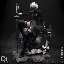 2B -  Fan Art Resin Statue Pro Painted 1/6 Scale - Made To Order - CA3D