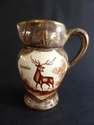 BEAUTIFUL H BEQUET DINANT JUG DEER QUAREGNON BELGIUM HAND PAINTED
