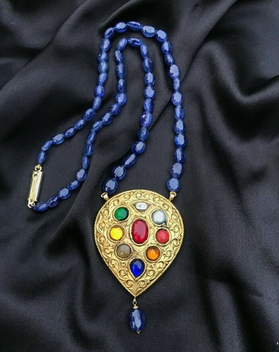 New Unused Navratna Pendant set in 22k 