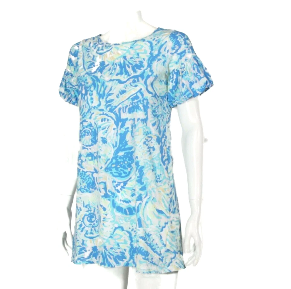 Vestido LILLY PULITZER Mini Lindell para Niña Bennet Azul Concha Manga Abullonada talla XL 177 Foto 2 de 4