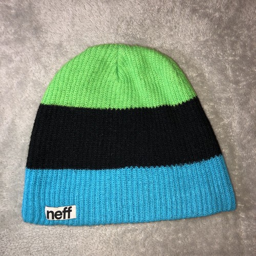 NEFF Trio Beanie Cyan Black Slime 