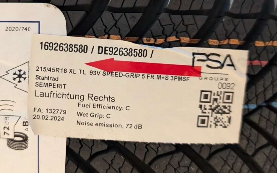 Winterkomplettrad-Satz Opel Astra L Peugeot 308 Elektro 215-45R18 Winterrad 111 - Bild 2 von 4