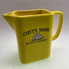Cutty Sark Scots Whisky Pitcher Bar Jug Yellow Vintage