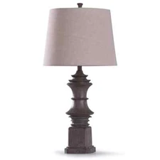 StyleCraft Finn 33 in. Dark Wood Grain Table Lamp