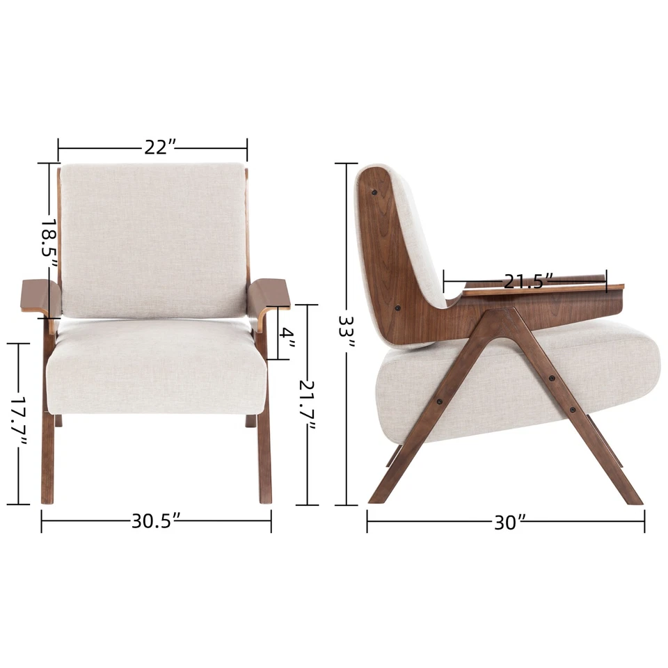 Silla Accent Mid-Century Silla Moderna, Juego de 2 Silla Chenille Contemporánea Foto 4 de 4