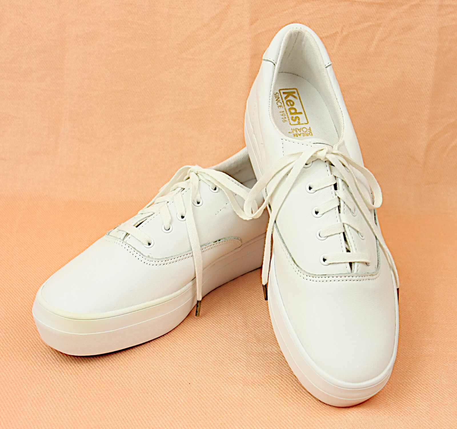 SAOLA Scarpe da ginnastica Keds Dream Foam bianche in pelle stringate suola bassa spessa 9