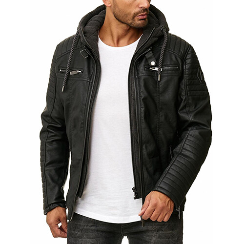 Redbridge By Cipo & Baxx AUCKLAND Mens Biker Leather Jacket M6013H all Sizes - Picture 1 of 8