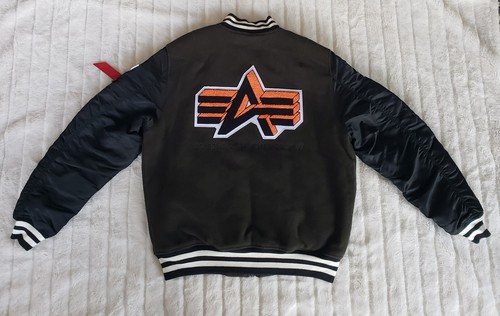 Alpha Industries Wool MA-1 Varsity Bomber Green Jacket Men’s Size Large NWT's - Picture 2 of 8