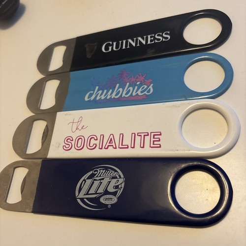 Menge 4 Geschwindigkeiten Schraubenschlüssel 7" Flaschenöffner Guinness-Miller Lite-Chubbies-Socialite