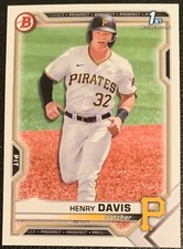 2021 BOWMAN DRAFT HENRY DAVIS PITTSBURGH PIRATES PROSPECT #BD-48 1ST BOWMAN 