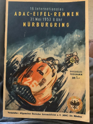 1953 ADAC EIFEL RENNEN Nurburgring Auto & Motorcycle Race PROGRAM Porsche Spyder
