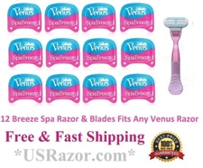 12 Gillette Venus Breeze Spa Blades Refill Cartridges Fit Olay Swirl Razor 4 6 8