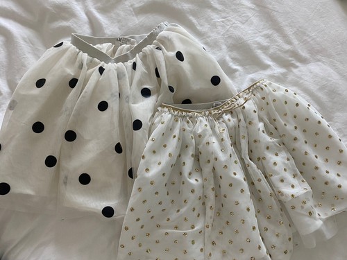 H&M Kids Girls Polka Dot Tulle Skirts 6-8 Lot Of 2