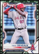 2021 Bowman #BP-94 Trent Deveaux Prospects Camo Los Angeles Angels 1st