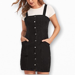 button front jumper dress