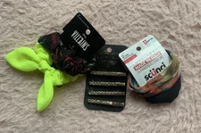 SI Corp Illuminate Rhinestone and Gold Barrettes 4 Clips, & 4 Scrungies