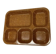 HALSEY Melamine Melmac Mess Hall 1953 Food Tray Vtg US Army 5 Bakelite Canteen