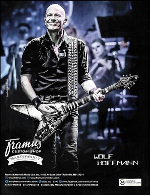 Accept Wolf Hoffmann Signature Framus Flying Fortress Guitar advertisement print