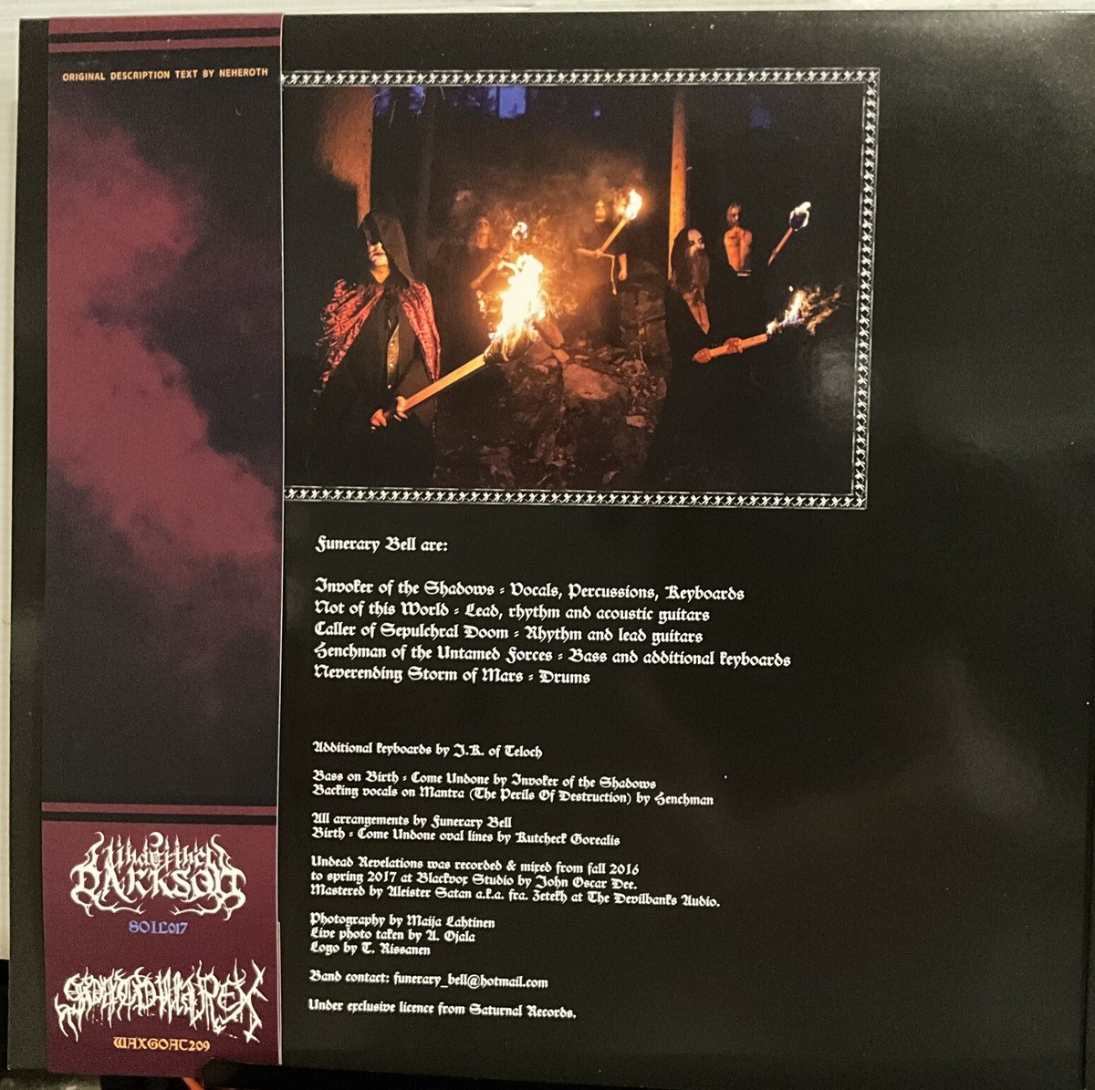 Belial van dead 会場限定CD DEAD OF FEAR Belial van dead 会場限定CD DEAD OF FEAR IMPALED “The Dead