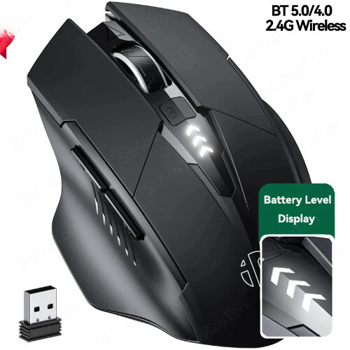 Rechargeable Wireless INPHIC PM6 Mute Mouse with 2.4G and Bluetooth