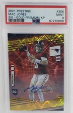 Mac Jones RC 2021 NFL Panini Prestige Gold Premium XP Autograph PSA 9 Patriots