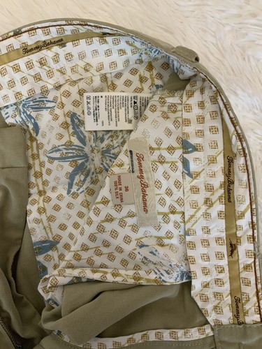 Tommy Bahama Relax Shorts 100%Silk Chino Pleated Slash Pockets Men Size 36 khaki - Picture 3 of 5