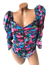 VS For Love  Lemons Marley Floral One Piece Bodysuit Size Medium NWT